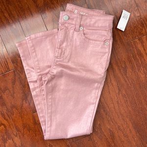 NWT girls metallic pink high rise jeans